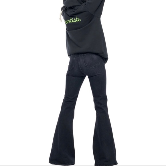 New Sandrine Rose Free People High Waisted Super Flare Jeans 24 índigo - Picture 3 of 8